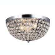 Elegant Designs Home Decorative 2 Light Elipse Crystal Flush Mount Ceiling Light - Chrome