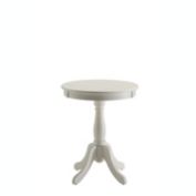 HomeRoots Furniture Solid Wood Round Pedestal Side Table with 4 Stylish Knee Legs, White - 18" x 18" x 22"