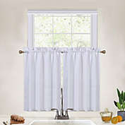 Stock Preferred Kitchen Curtains Textured Rod Pocket Drapes Set 30"x30"2 White