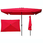 Yeah Depot 10 x 6.5ft Rectangular Patio Umbrella Outdoor Market Umbrellas with Crank