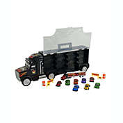 BIG DADDY - BIG RIG Transport System - Carry your own Race Cars ! Holds 24 cars - Comes with 8 Cars and Road Blocking Accessories Inside !