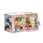 Robotime DIY Sweet Patio Miniature Doll House with Furniture   Wooden Kits Toy - Perfect Gift for Girls - Pink