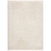 L'baiet Malibu Collection Polyester Julia White Shag 2 ft. x 3 ft. Scatter Area Rug