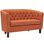 Modway Prospect Upholstered Fabric Loveseat, Orange