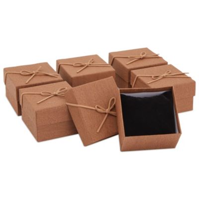 Juvale 6 Pack Small Gift Boxes with Lids and Velvet Pillow Insert for Jewelry, Bracelets, Keychains (3.5 x 3.5 x 2.3 In)