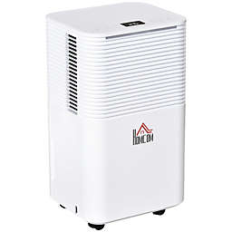 HOMCOM 129 sq.Ft Portable Quiet Dehumidifier for Home Laundry Room Bedroom Basement, 25pt Electric Moisture Air De-Humidifier with 3 Modes