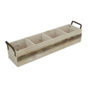 Cheungs Home Decorative Brown Wooden 3 Slot Storage Caddy
