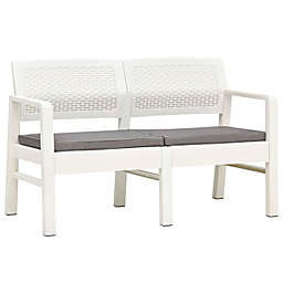 vidaXL 2-Seater Patio Bench with Cushions 47.2