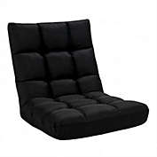 Costway 14-Position Adjustable Folding Lazy Gaming Sofa-Black