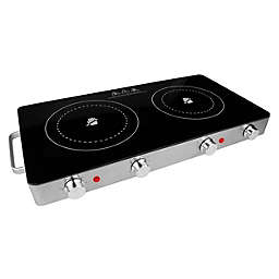 Brentwood Select 1800 Watt Double Infrared Electric Countertop Burner in Stainless Steel with Timer