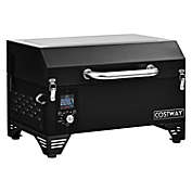 Slickblue Outdoor Portable Tabletop Pellet Grill and Smoker with Digital Control System for BBQ-Black