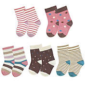 Wrapables Dots and Stripes Toddler Socks (Set of 5)