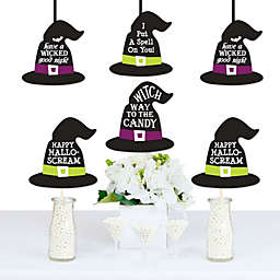 Big Dot of Happiness Happy Halloween - Witch Hat Decorations DIY Witch Party Essentials - Set of 20