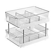 Lille Home Two-Tier Organizer with Sliding Storage Drawers for Kitchen, Bathroom, & Office
