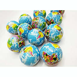 Link Ready! Set! Play! Pack Of 24 Mini Planet Earth Soft Foam Stress Reliever Balls, Fidget Toy For Kids & Adults
