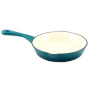 Crock Pot Artisan 8 in. Round Enameled Cast Iron Skillet in Teal Ombre