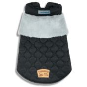 Pet Life Touchdog Furrost Bite Fur and Fleece Fashion Dog Jacket (Black-Large)
