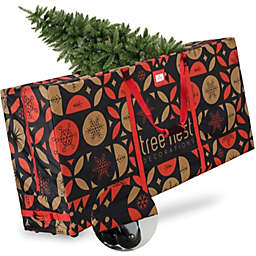 Tree Nest Rolling Christmas Tree Storage Bag, Stylish Canvas Christmas Tree Box for Artificial Disassembled Trees 9ft