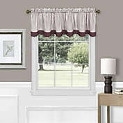 Country Farmhouse Striped Window Valance Curtain Treatments - 58 in. W x 14 in. L, Burgundy