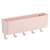 mDesign Plastic Adhesive Entryway Mail Sorter Storage Organizer Basket