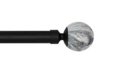Decopolitan 30023-36BR Marble Ball Double Telescoping Drapery Rod Set 36 to 7... 