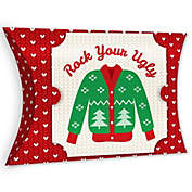 Big Dot of Happiness Ugly Sweater - Favor Gift Boxes - Holiday and Christmas Party Large Pillow Boxes - Set of 12