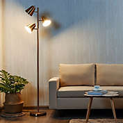Slickblue 64 Inch 3-Light LED Floor Lamp Reading Light for Living Room Bedroom - Golden