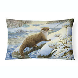 Caroline's Treasures Winter Otter Canvas Fabric Decorative Pillow 12 x 16