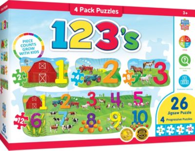 Choice of 3 50pce Double Sided Learning Jigsaw Puzzle 4 Jumbo Crayons 
