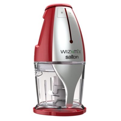 Salton WizNMix FP2102RD All-in-One Food Processor, Chopper & Blender, 750 ml, Red