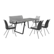 Armen Living Coronado 6 Piece Pewter Rectangular Dining Set