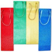 Stock Preferred Wine Bottle Gift Bags with Handles in 12-Pieces 3.9&#39;&#39;x3.2&#39;&#39;x13.35&#39;&#39; Multicolor