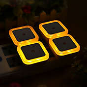 Kitcheniva Yellow 4Pcs Square Auto LED Light Induction Sensor Bedside