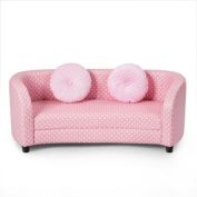 Gymax 2 Seat Kids Sofa Armrest Chair with Two Cloth Pillows Perfect for Girls Pink