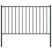 Home Life Boutique Fence Panel with Posts Powder-coated Steel 5.6&#39;x2.5&#39; Anthracite