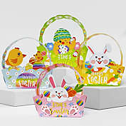 Wrapables Easter Gift Baskets, Treat Boxes for Eggs & Candy, Set of 12, Vibrant Easter Eggs