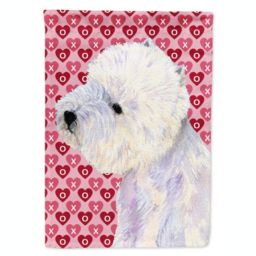 Caroline's Treasures Westie Hearts Love and Valentine's Day Portrait Flag Garden Size 11.25 x 15.5
