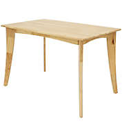 Sunnydaze Indoor 4-Foot Solid Rubberwood Rectangular Dining Table - Natural