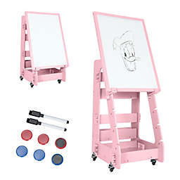 Slickblue Multifunctional Kids' Standing Art Easel with Dry-Erase Board -Pink