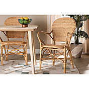 Wholesale Interiors Baxton Studio Genna Modern Bohemian Natural Brown Finished Rattan Dining Chair