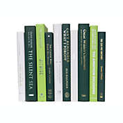Booth & Williams Green, White, Light Green Team Colors Decorative Books, One Foot Bundle of Real, Shelf-Ready Books