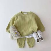 Laurenza&#39;s Girls Lime Green Waffle Knit Lounge Set