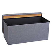 Stock Preferred Foldable Storage Ottoman Bench 30&#39;&#39; in Gray