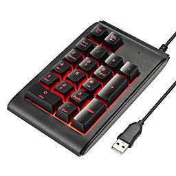 Insten RGB Backlight USB Numeric Keypad Wired, Portable Mini Numpad, 19 Keys Number Keyboard Extension, For Laptop Desktop Computer PC, Black