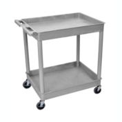 Luxor TC11-G Large Tub Utility Cart with Two Shelves, Grey