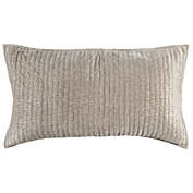 Saltoro Sherpi Lipa 20 x 36 Hand Stitched Lumbar King Pillow Sham, Rayon Velvet, Beige-