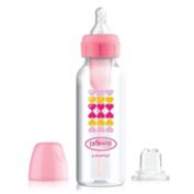 Dr. Brown&#39;s Options+ Anti-Colic Baby Bottle to Sippy Bottle Starter Kit, 8oz, Pink