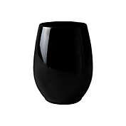 Smarty Had A Party 12 oz. Black Elegant Stemless Plastic Wine Glasses (64 Glasses)