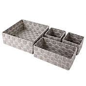Jessar - Fabric Storage Basket, Set of 4, Light Gray