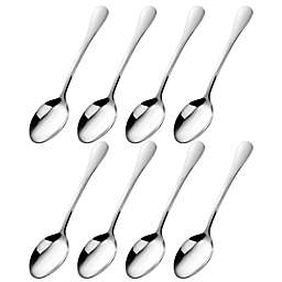 Unique Bargains Stainless Steel Spoons Set of 8 for Cooking Soup Spoon Sugar Dining Spoons 4.7